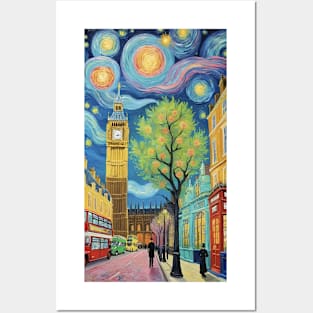 Starry Night Symphony: Van Gogh Inspired Cityscape Posters and Art